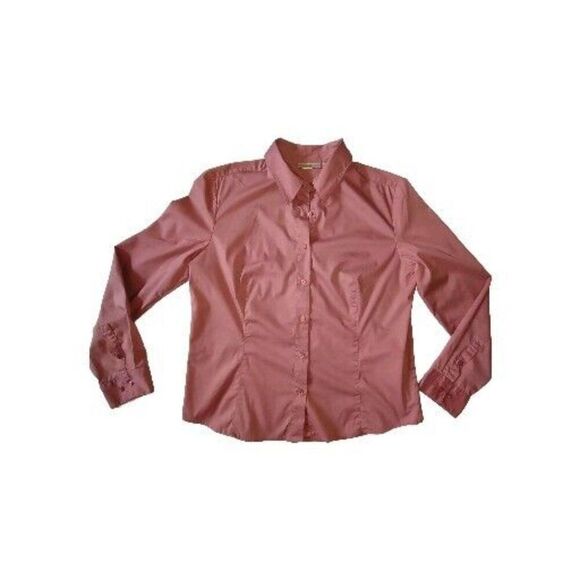 5/$25 EUC Sz 16 Long Sleeve Button Up Dusty Rose Cotton Stretch - Picture 1 of 4